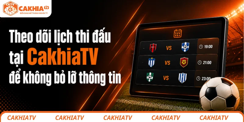 Lịch thi đấu mới nhất - Cập nhật nhanh mọi sự kiện thể thao 3 Theo dõi lịch thi đấu tại CakhiaTV để không bỏ lỡ thông tin